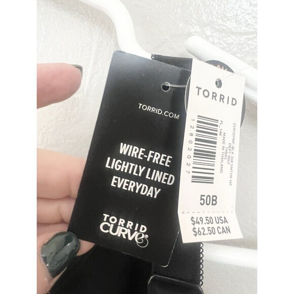 Torrid Curve Wire-Free Lightly Lined Everyday Bra Back Smoothing Size 50B New - Picture 4 of 8
